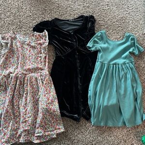 Bundle of 3 Old Navy Floral, Black, and Teal Kids Dresses